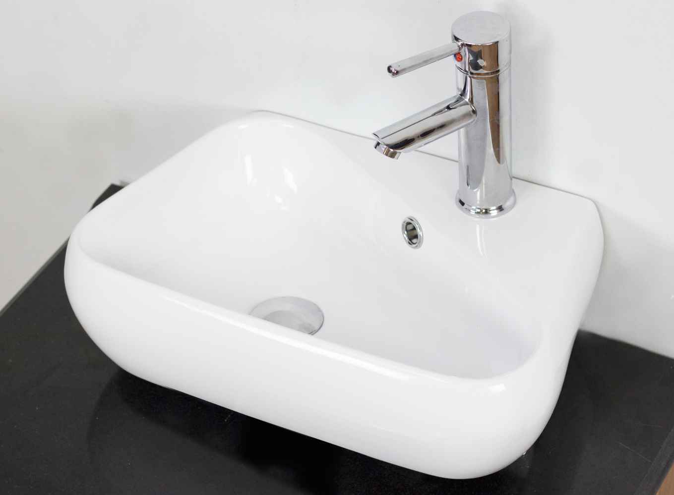 17.5-in. x 11-in. Unique Bathroom Vessel Sink Set White Enamel Glaze