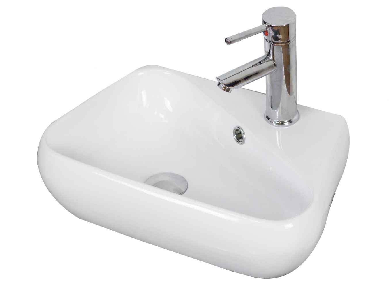 17.5-in. x 11-in. Unique Bathroom Vessel Sink Set White Enamel Glaze