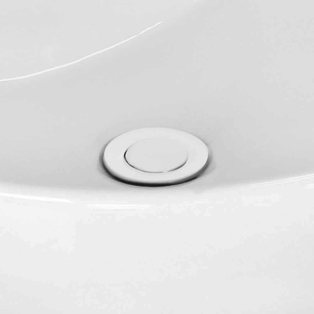 17.5-in. x 11-in. Unique Bathroom Vessel Sink Set White Enamel Glaze