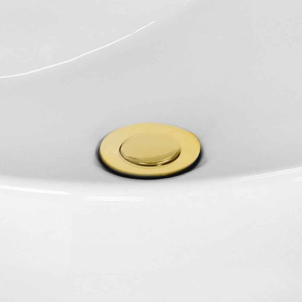 17.5-in. x 11-in. Unique Bathroom Vessel Sink Set White Enamel Glaze