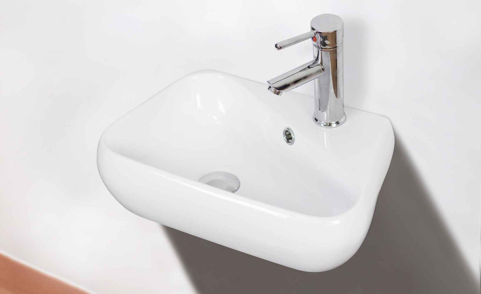 17.5-in. x 11-in. Unique Bathroom Vessel Sink Set White Enamel Glaze