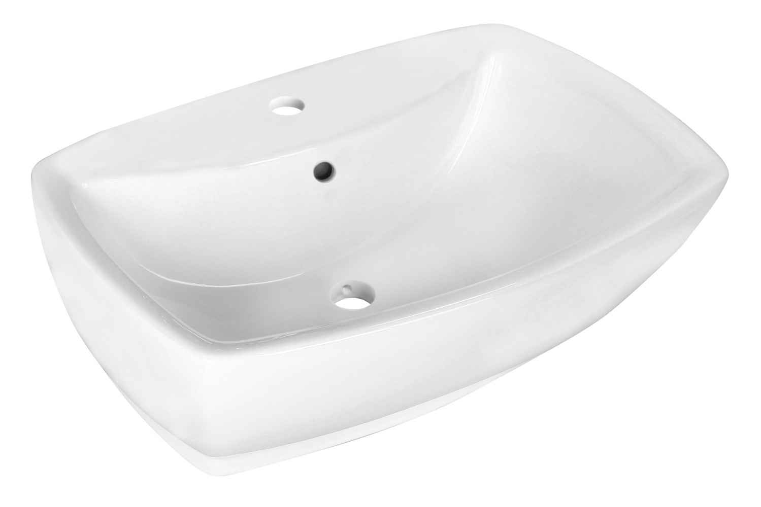 21.75-in. x 15.75-in. Rectangle Bathroom Vessel Sink Set White Enamel Glaze