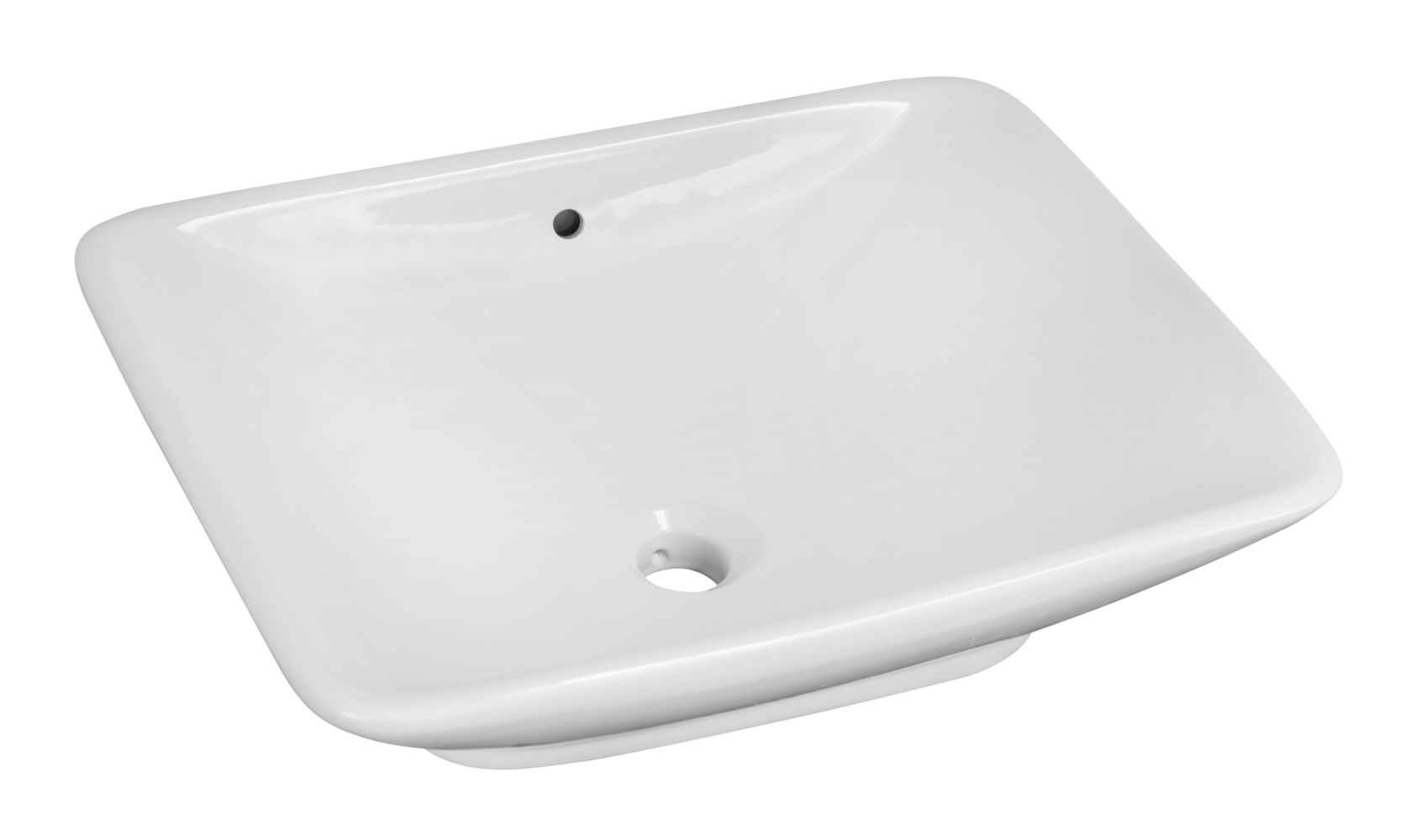 21.5-in. x 17-in. Rectangle Bathroom Vessel Sink Set White Enamel Glaze