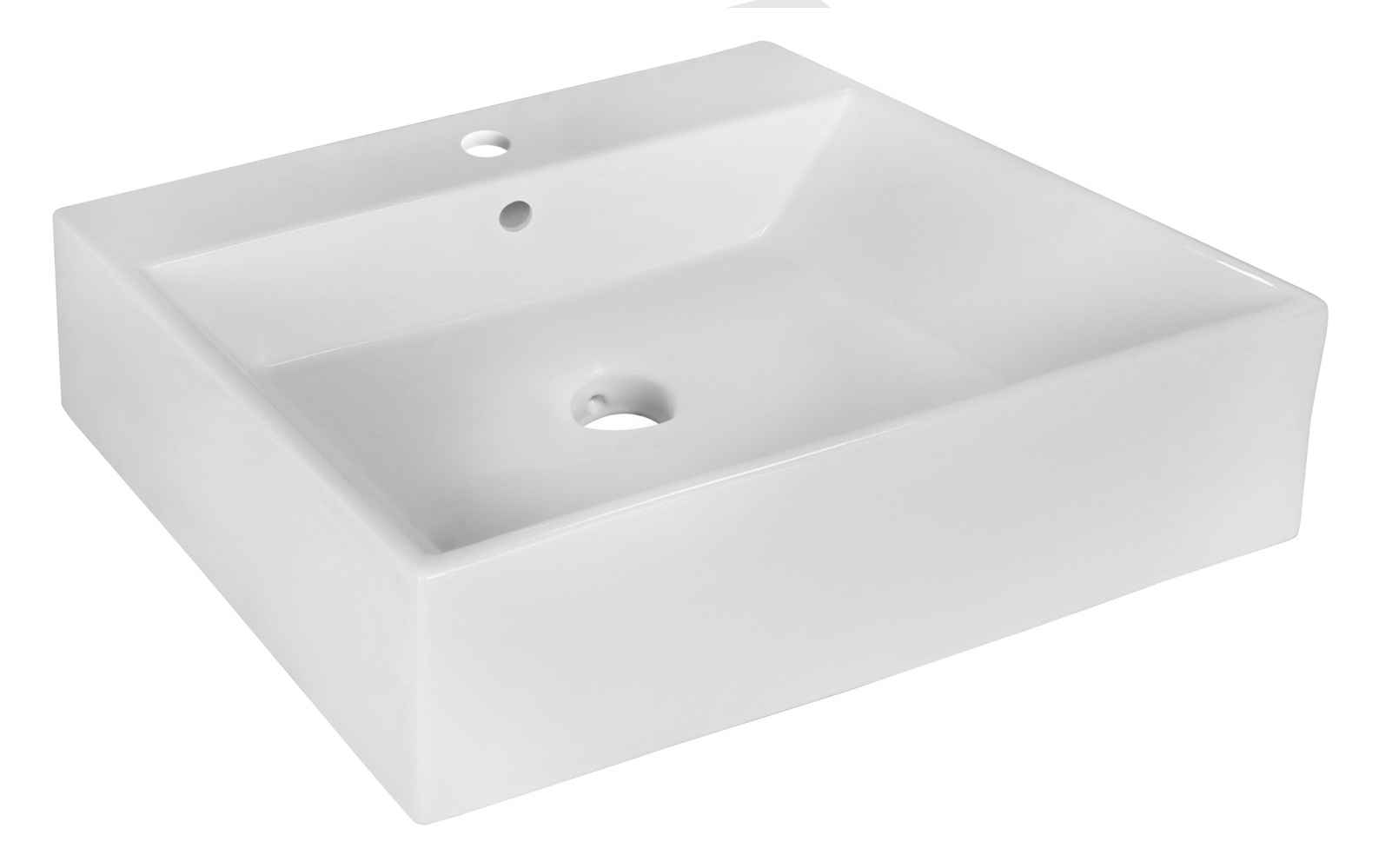 20.5-in. x 17.25-in. Rectangle Bathroom Vessel Sink Set White Enamel Glaze