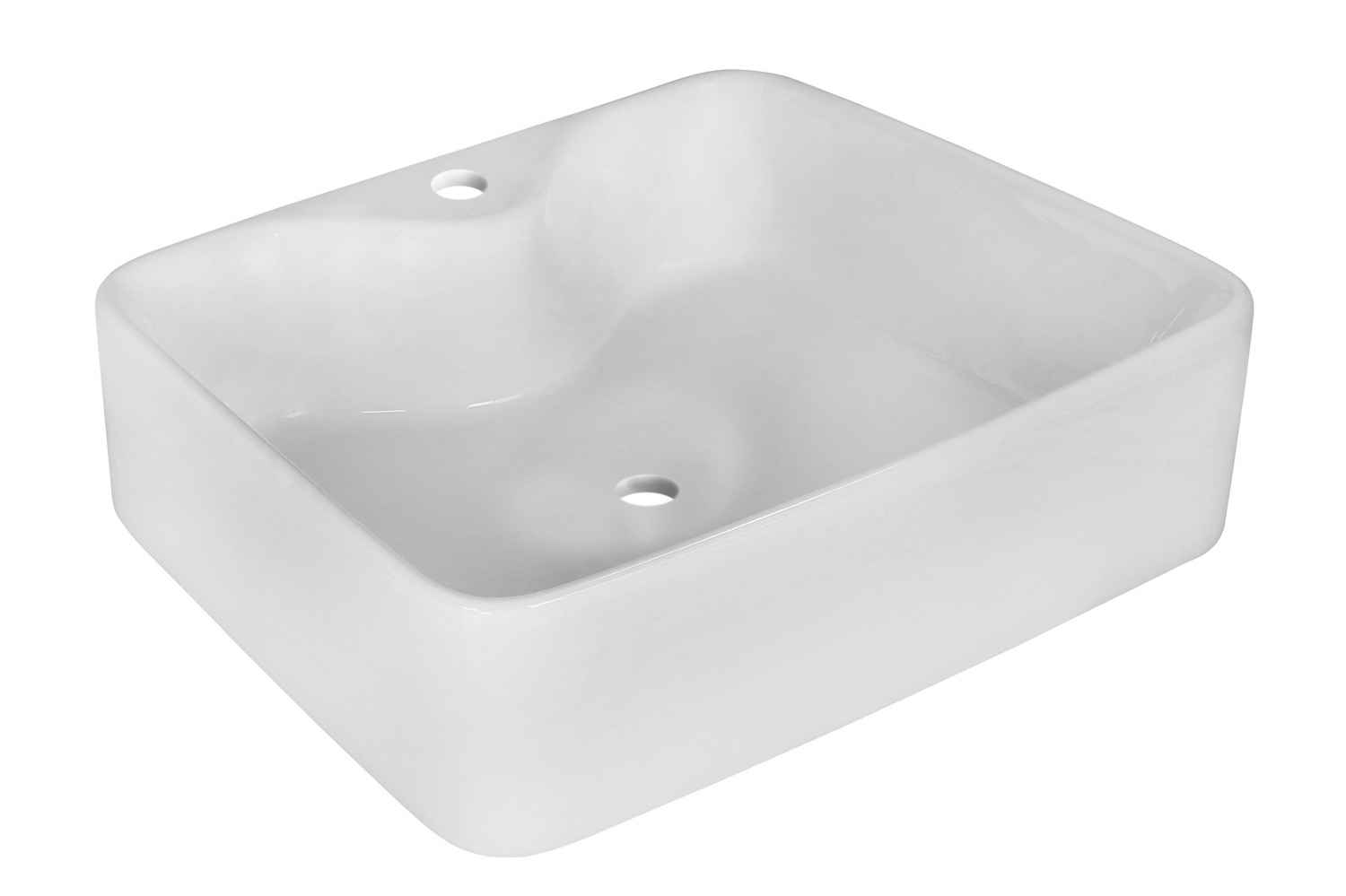 18.75-in. x 14.75-in. Rectangle Bathroom Vessel Sink Set White Enamel Glaze