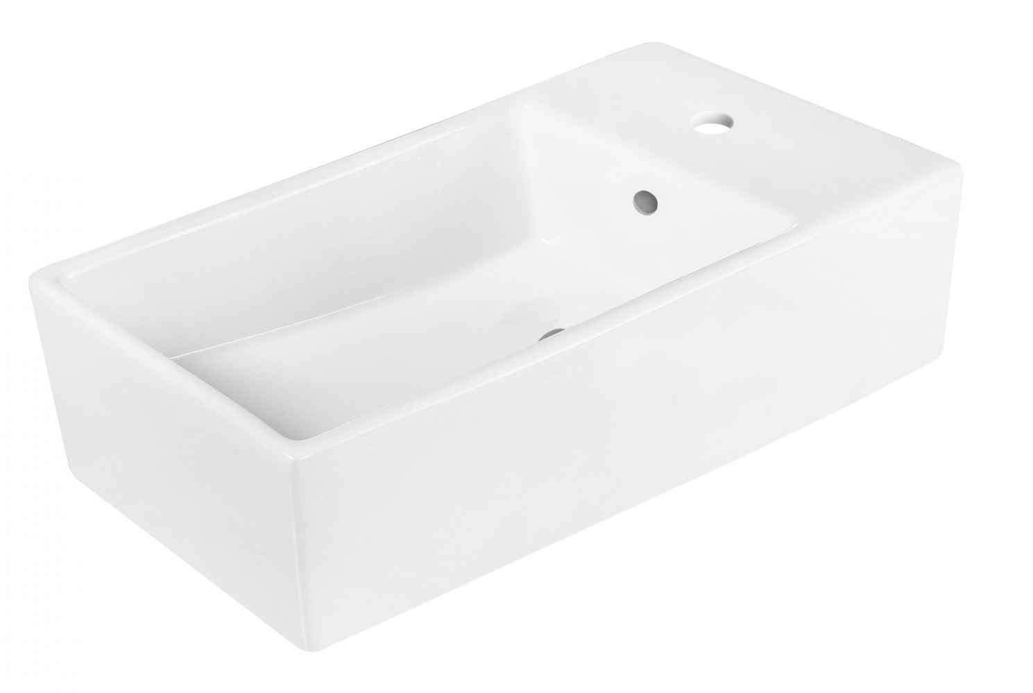 19-in. x 9.75-in. Rectangle Bathroom Vessel Sink Set White Enamel Glaze