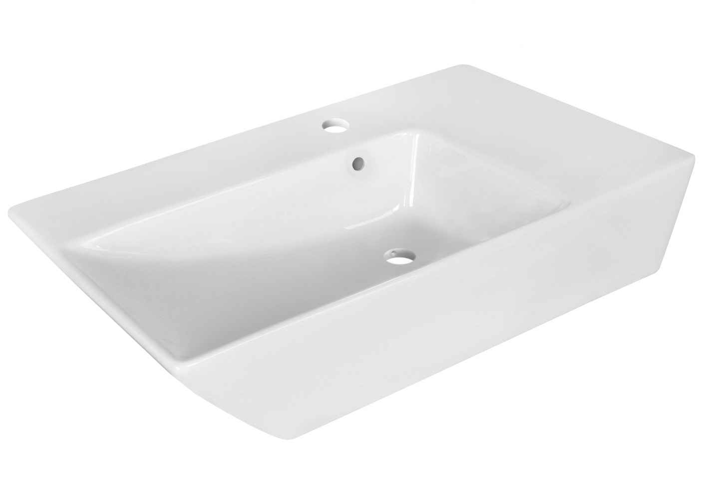 25.5-in. x 15.5-in. Rectangle Bathroom Vessel Sink Set White Enamel Glaze