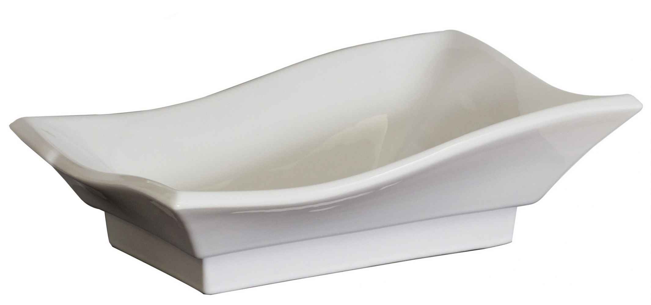 20-in. x 14-in. Unique Bathroom Vessel Sink Set White Enamel Glaze