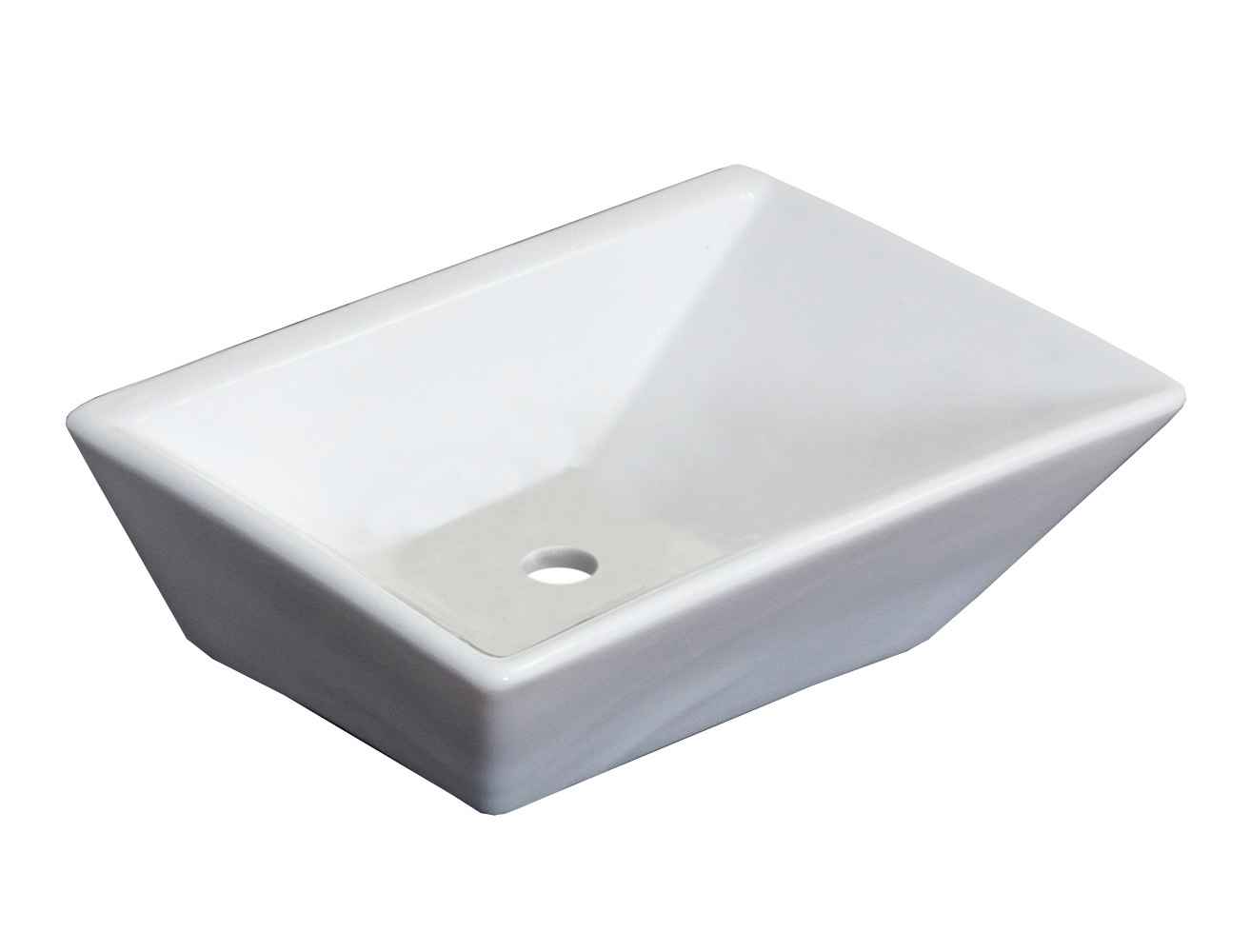12-in. x 9-in. Rectangle Bathroom Vessel Sink Set White Enamel Glaze