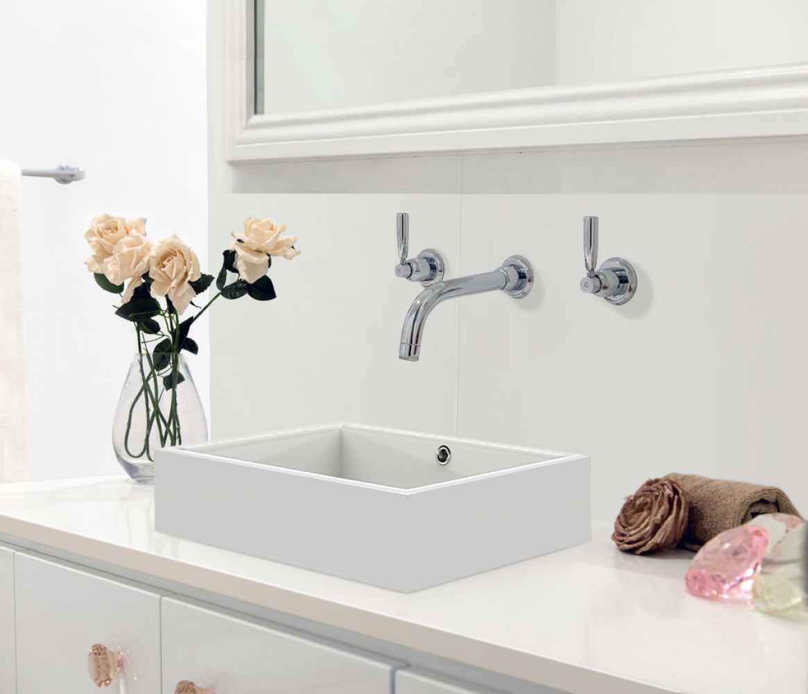 20-in. x 14.25-in. Rectangle Bathroom Vessel Sink Set White Enamel Glaze
