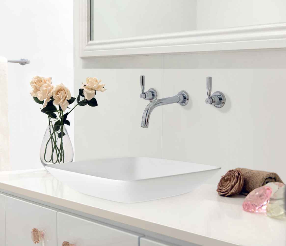 16.5-in. x 16.5-in. Square Bathroom Vessel Sink Set White Enamel Glaze