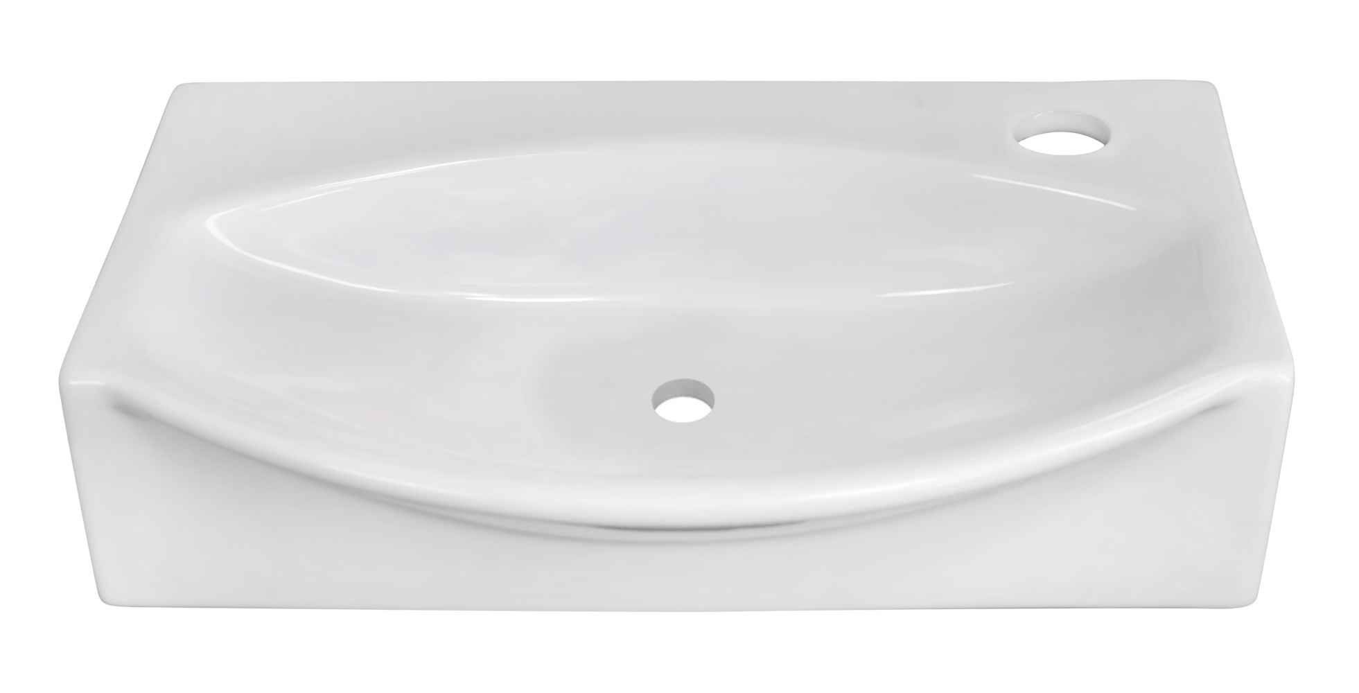 16.5-in. x 12-in. Unique Bathroom Vessel Sink Set White Enamel Glaze