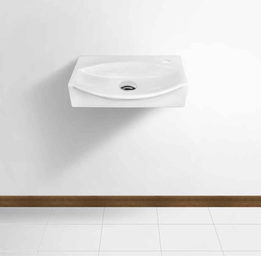 16.5-in. x 12-in. Unique Bathroom Vessel Sink Set White Enamel Glaze