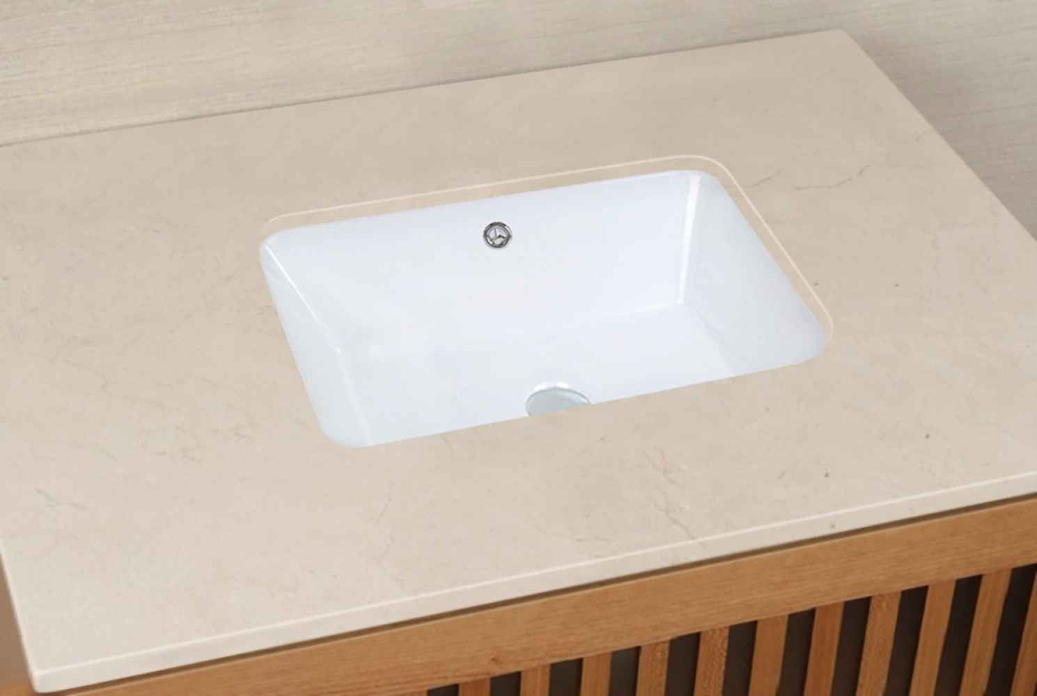 21.75-in. x 16-in. Rectangle Bathroom Vessel Sink Set White Enamel Glaze