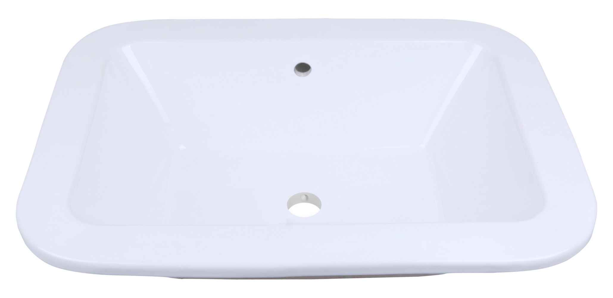 21.75-in. x 16-in. Rectangle Bathroom Vessel Sink Set White Enamel Glaze