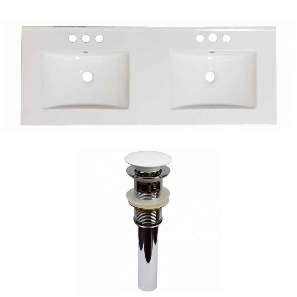 48-in. W 3H8-in. Ceramic Top Set In White Color - Overflow Drain Incl.