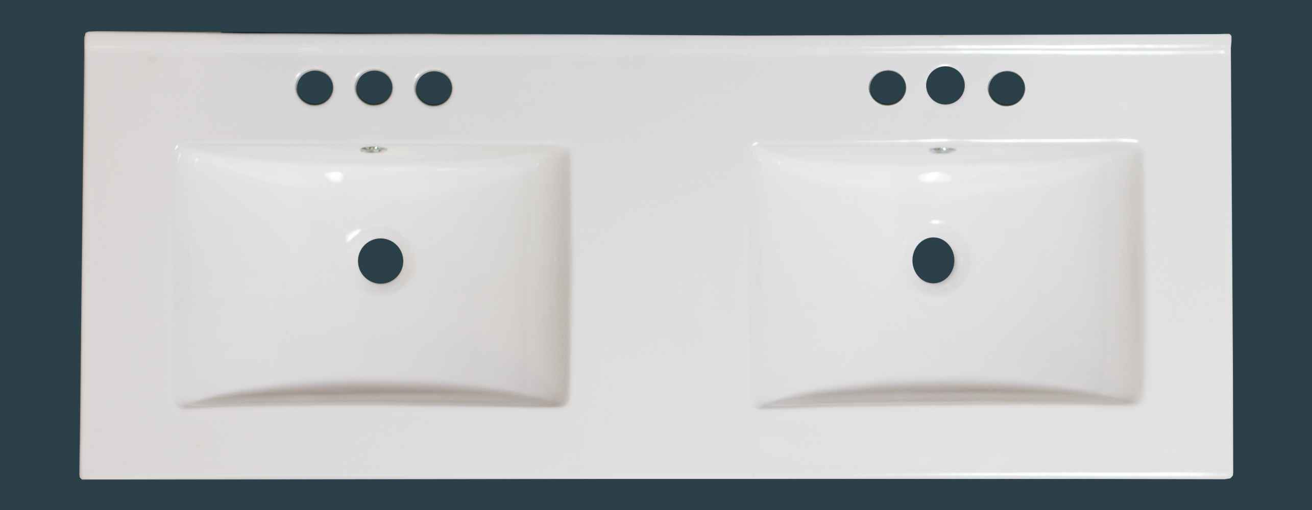 59-in. W 3H4-in. Ceramic Top Set In White Color - Overflow Drain Incl.