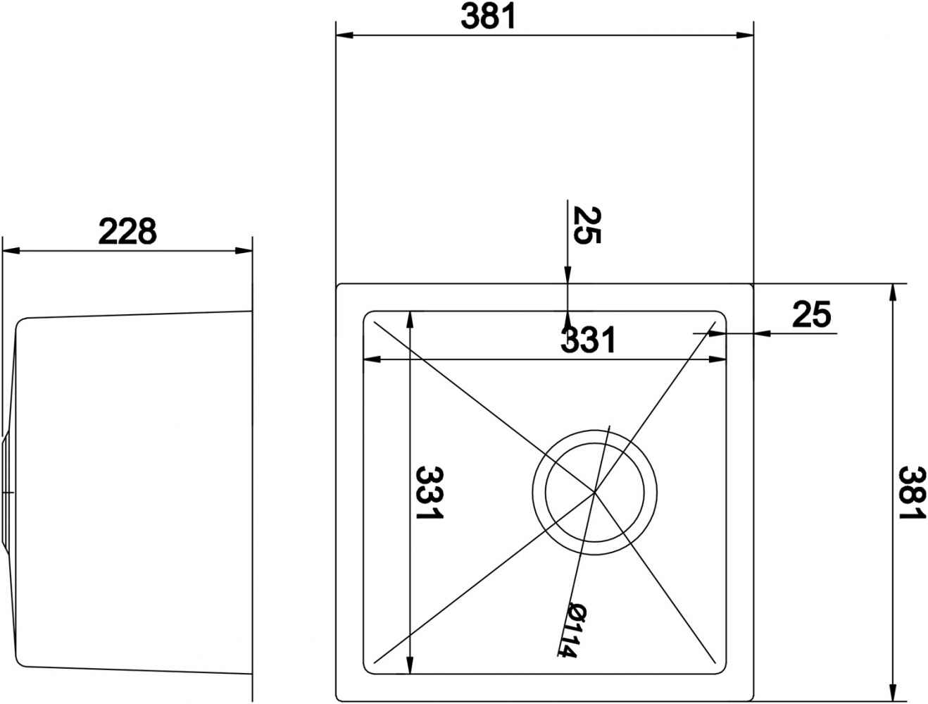15-in. W CUPC Approved Stainless Steel Kitchen Sink With 1 Bowl And 18 Gauge
