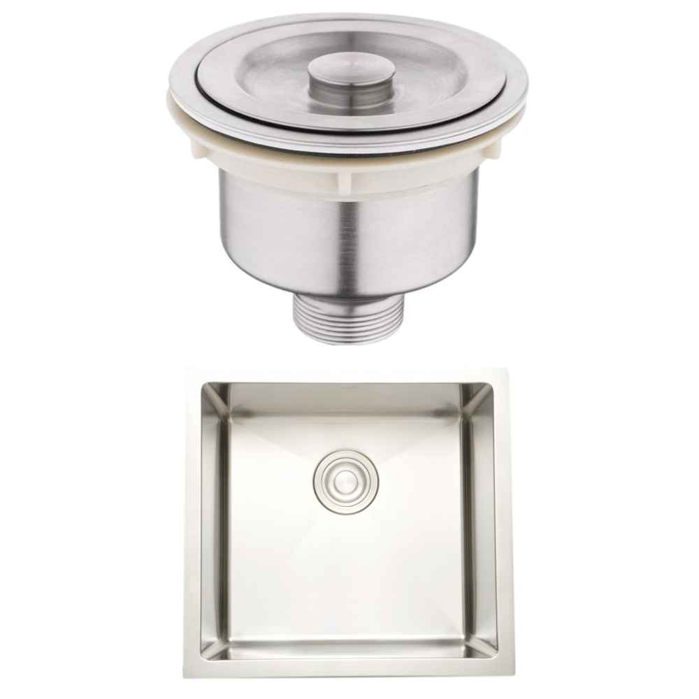 20-in. W Undermount Brushed Nickel Kitchen Sink Set For Wall Mount Drilling - Strainer Included
