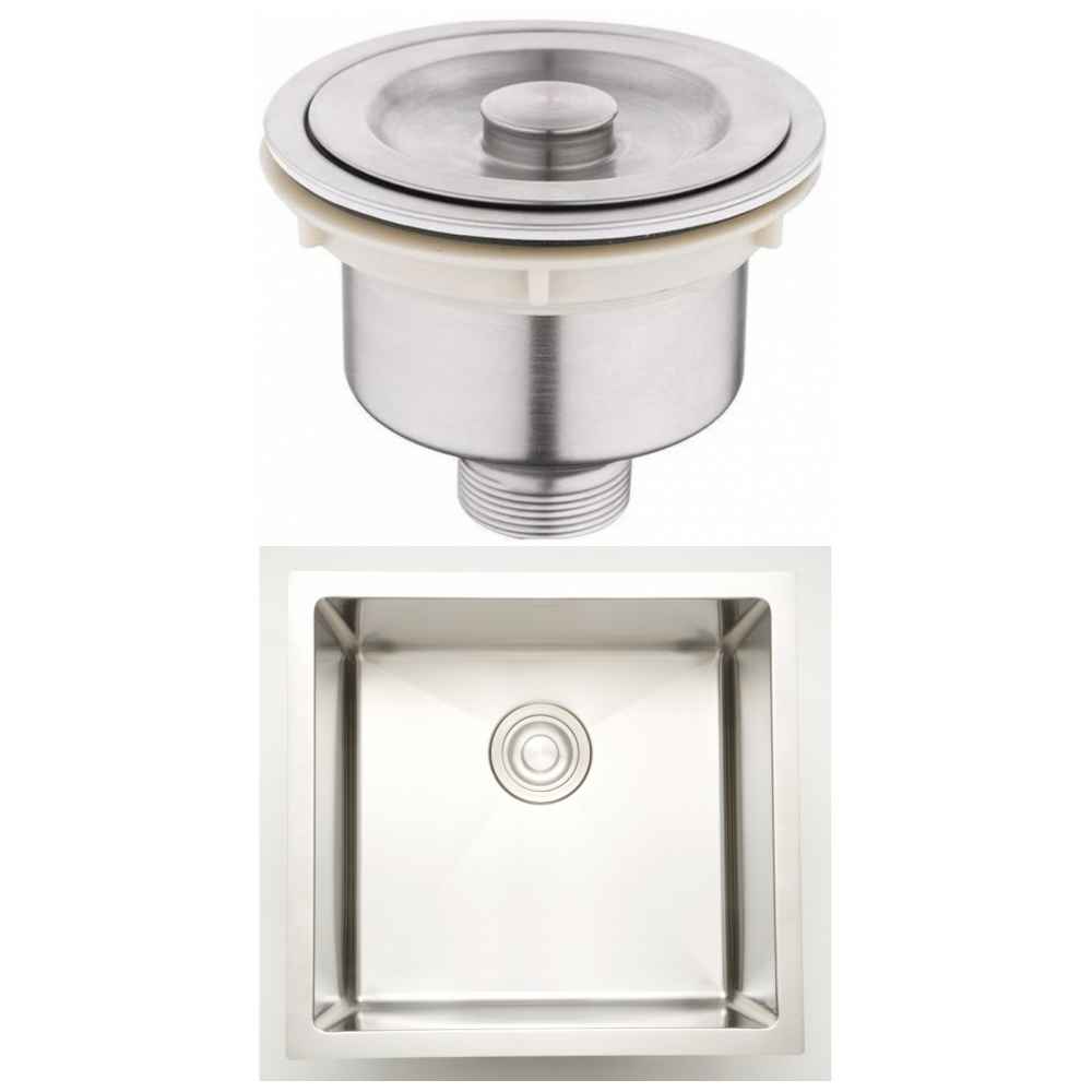 20-in. W Undermount Brushed Nickel Laundry Sink Set For Wall Mount Drilling - Strainer Included
