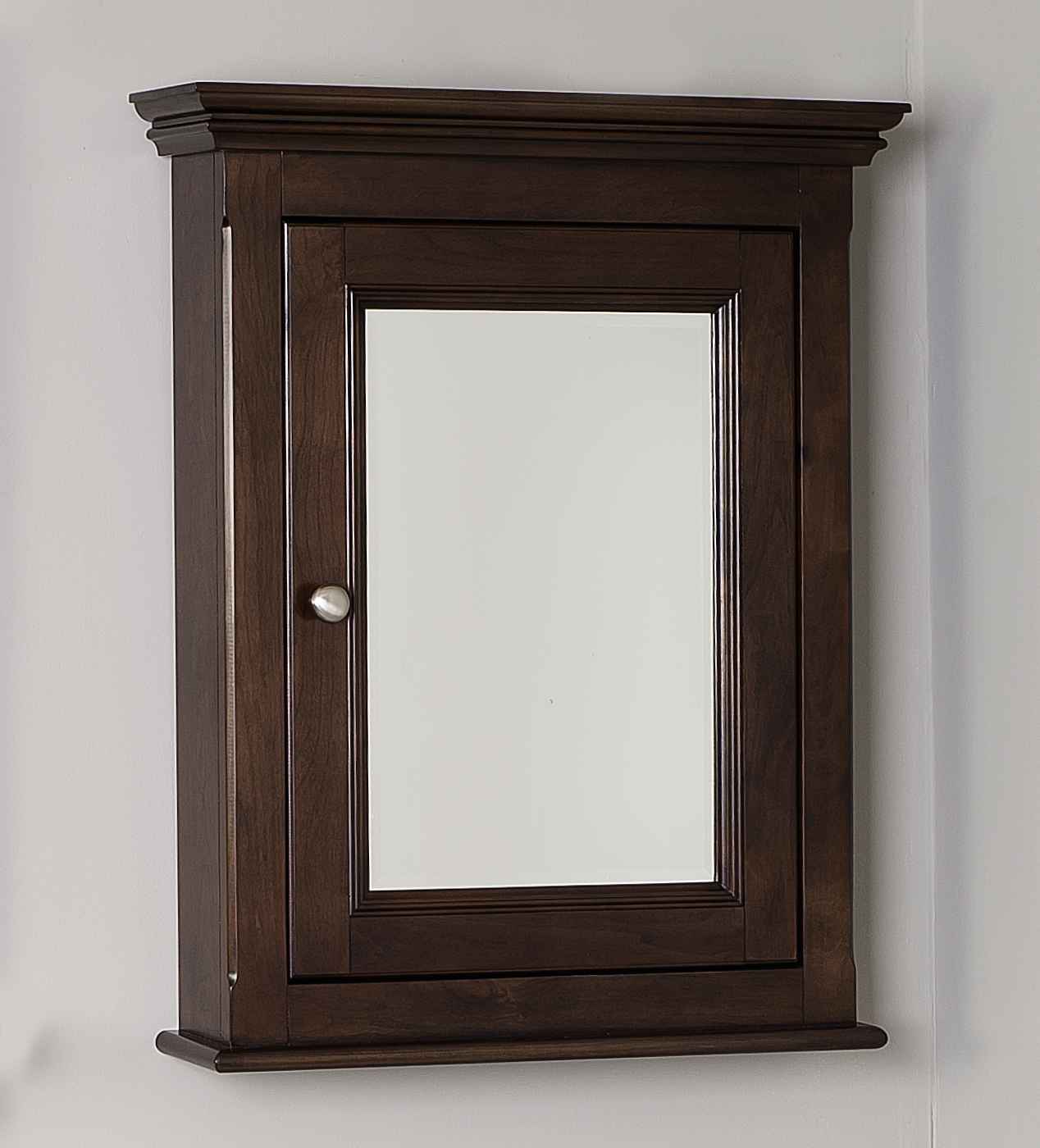 24-in. W 30-in. H Traditional Birch Wood-Veneer Medicine Cabinet In Walnut