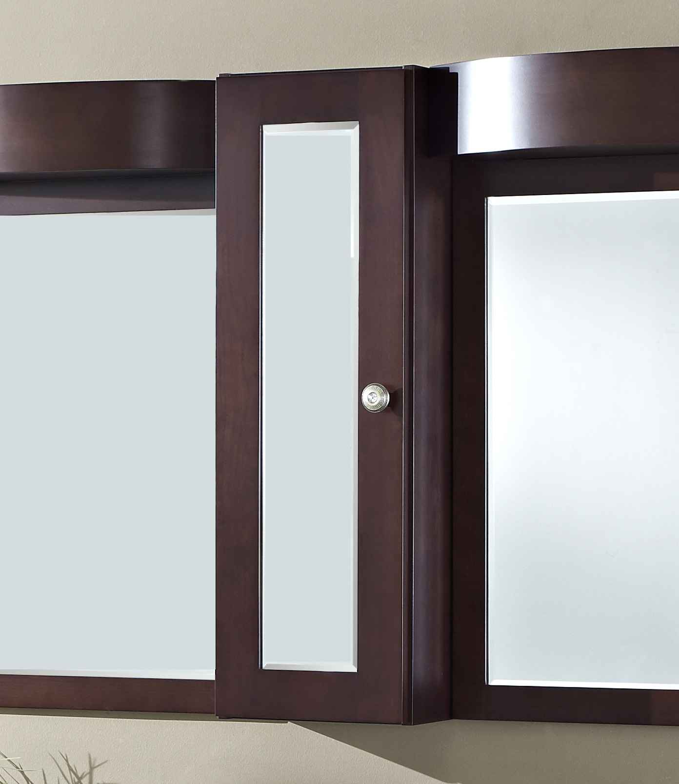 12-in. W 36-in. H Transitional Birch Wood-Veneer Medicine Cabinet In Coffee