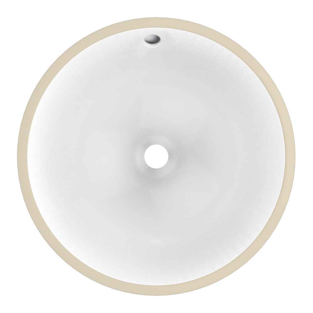 17-in. W CUPC Round Bathroom Undermount Sink Set In White - Black Hardware - Overflow Drain Incl.