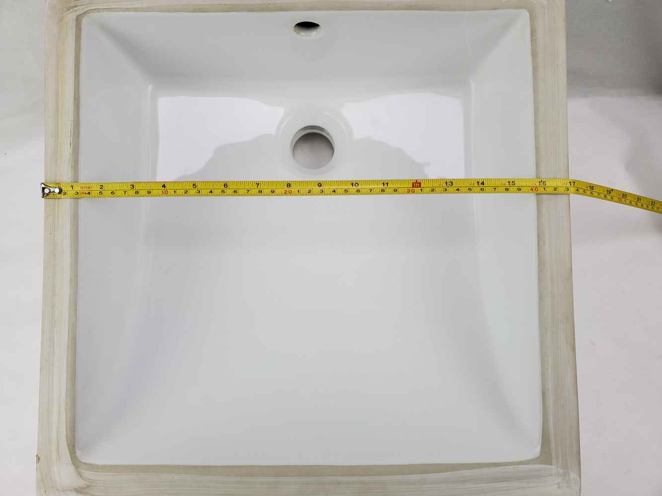 17-in. W CUPC Square Bathroom Undermount Sink Set In White - Brushed Nickel Hardware - Overflow Drain Incl.
