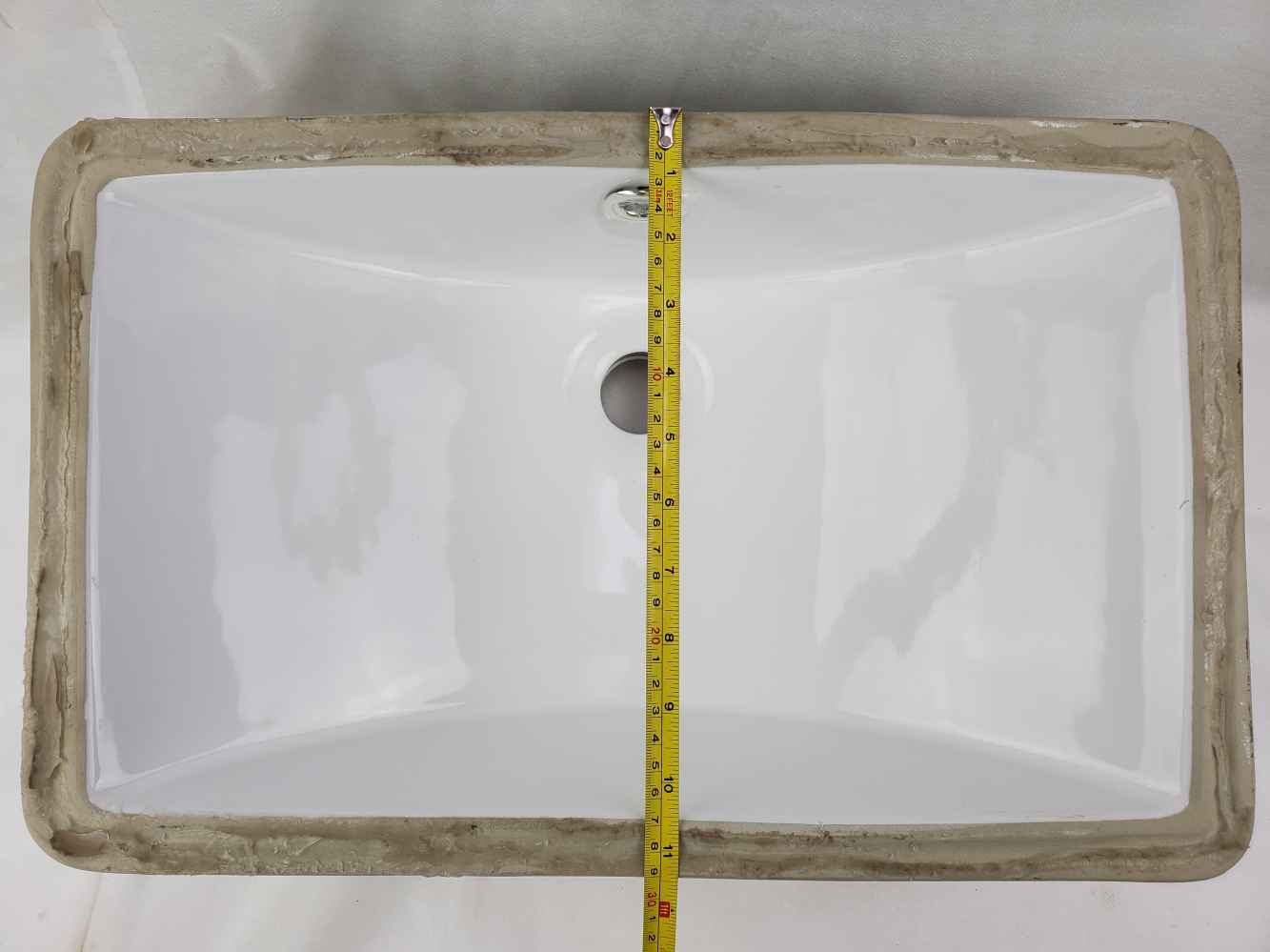 18-in. W CUPC Rectangle Bathroom Undermount Sink Set In White - White Hardware - Overflow Drain Incl.
