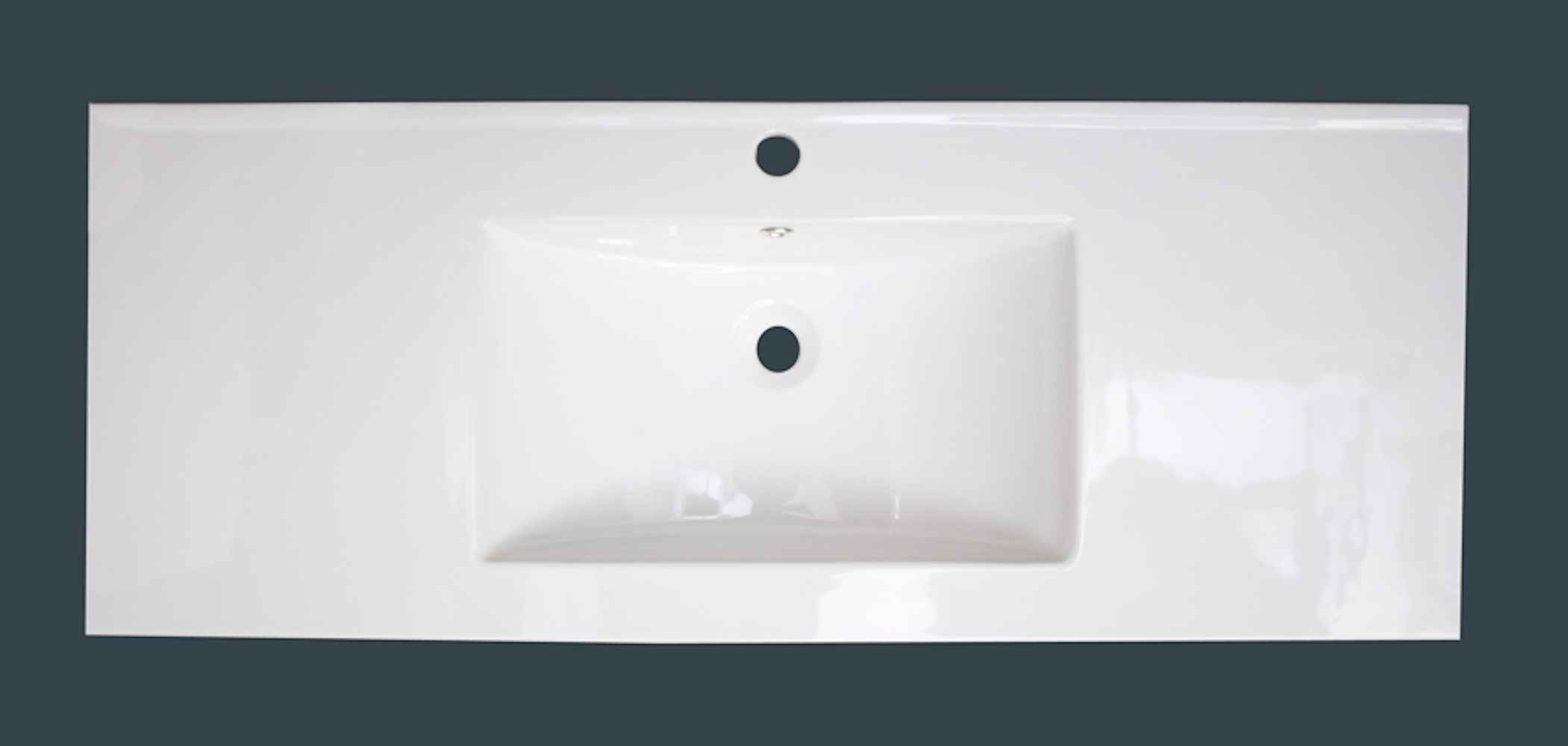 48-in. W 1 Hole Ceramic Top Set In White Color - Drain Incl.