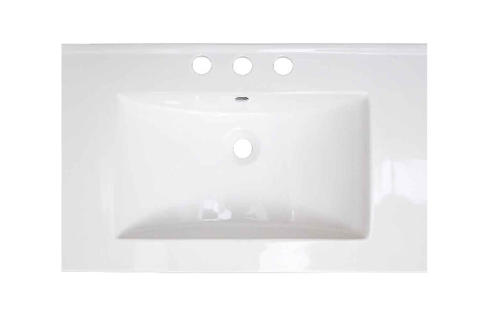 24.25-in. W 3H8-in. Ceramic Top Set In White Color - Drain Incl.