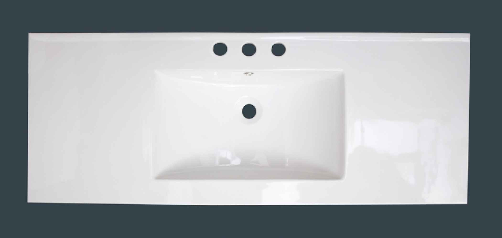 48-in. W 3H8-in. Ceramic Top Set In White Color - Overflow Drain Incl.