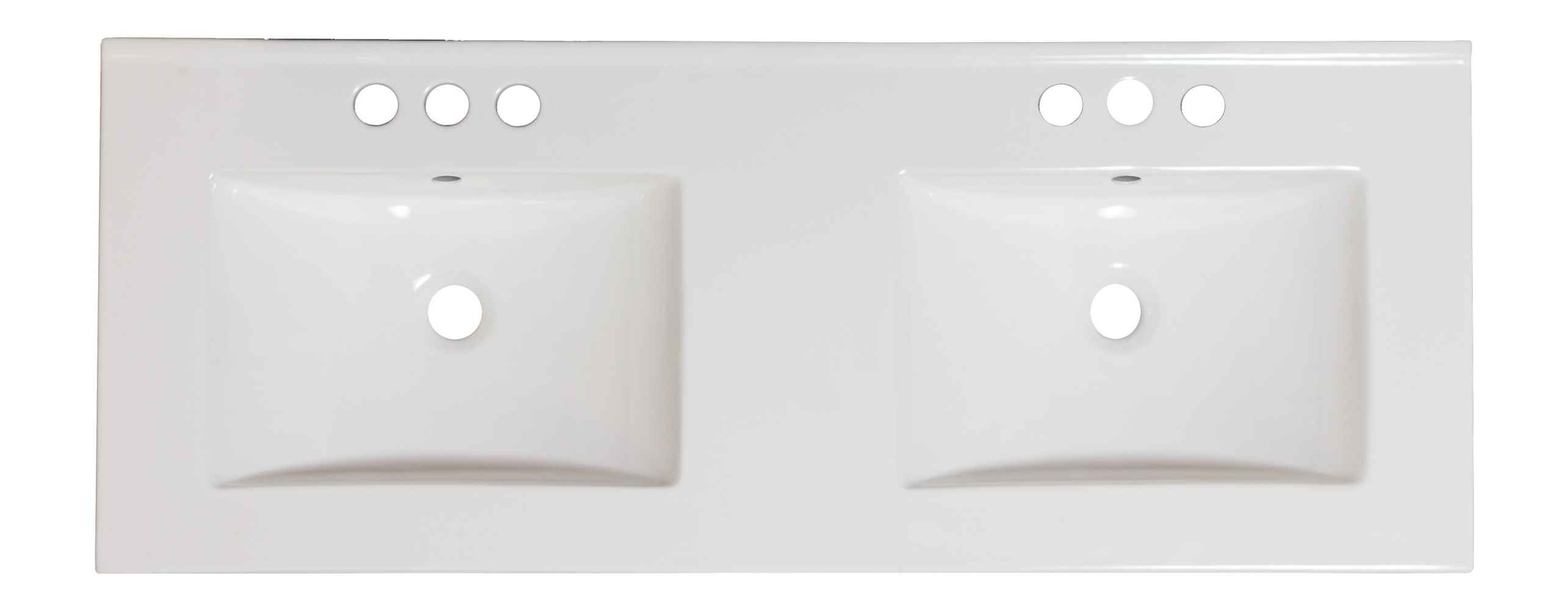 48-in. W 3H8-in. Ceramic Top Set In White Color - Overflow Drain Incl.