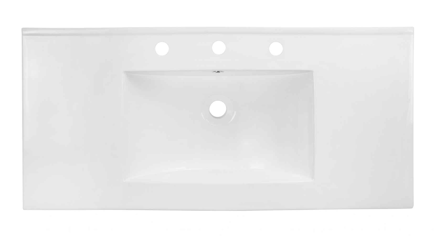 35.5-in. W 3H8-in. Ceramic Top Set In White Color - Drain Incl.