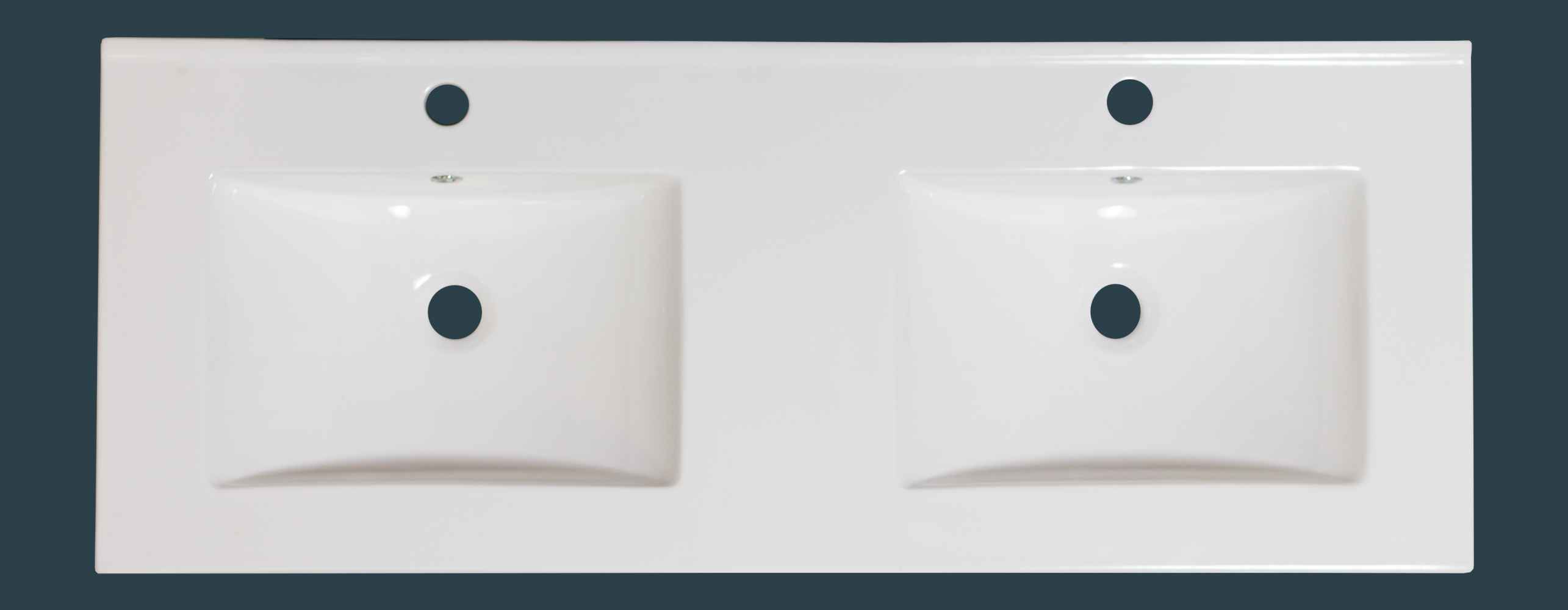 59-in. W 1 Hole Ceramic Top Set In White Color - Drain Incl.