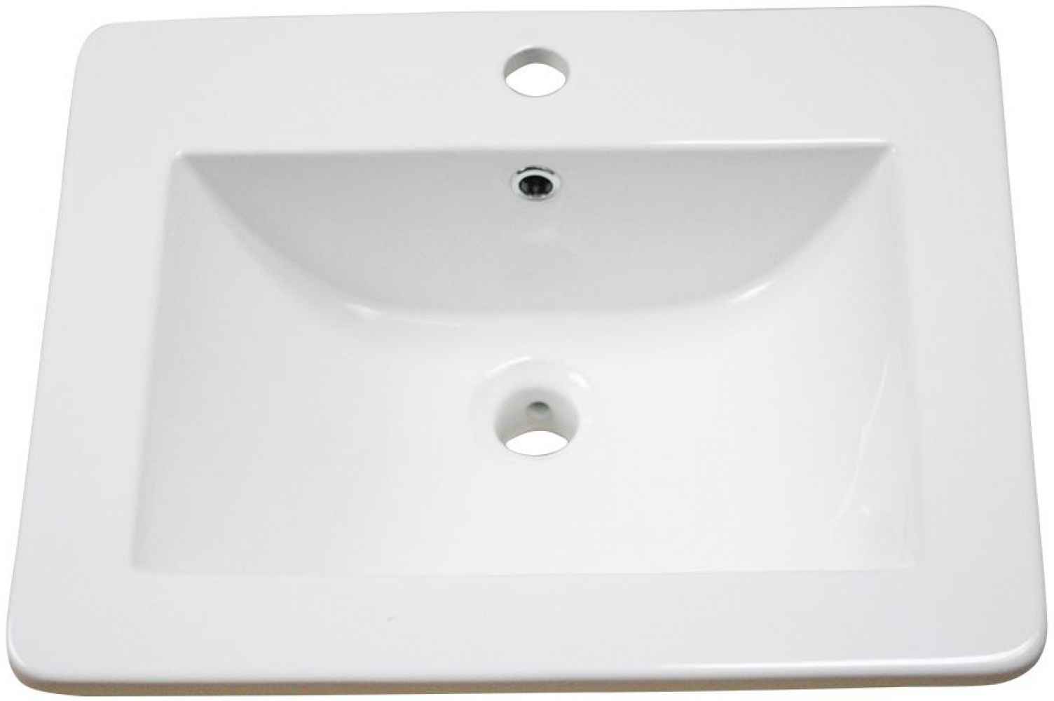 21-in. W 1 Hole Ceramic Top Set In White Color - Drain Incl.