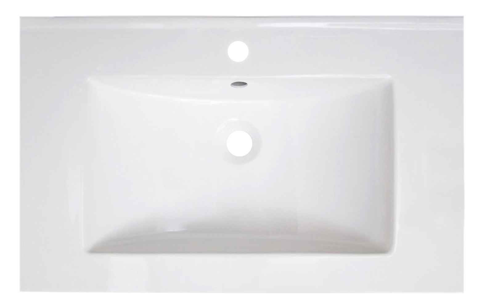 30-in. W 1 Hole Ceramic Top Set In White Color - Drain Incl.