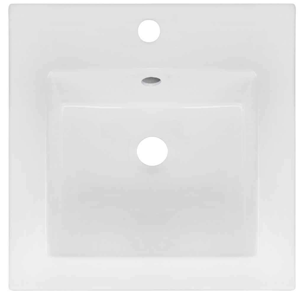 16.5-in. W 1 Hole Ceramic Top Set In White Color - Drain Incl.