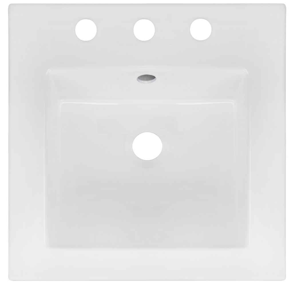 16.5-in. W 3H8-in. Ceramic Top Set In White Color - Drain Incl.