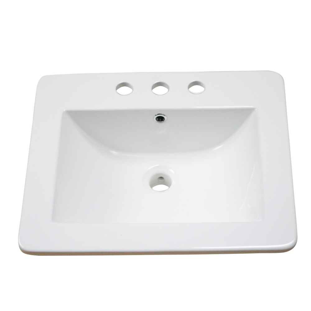 21-in. W 3H8-in. Ceramic Top Set In White Color - Drain Incl.