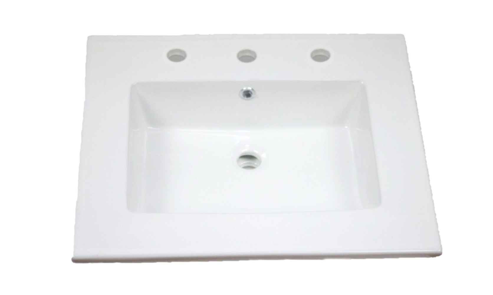 25-in. W 3H8-in. Ceramic Top Set In White Color - Drain Incl.