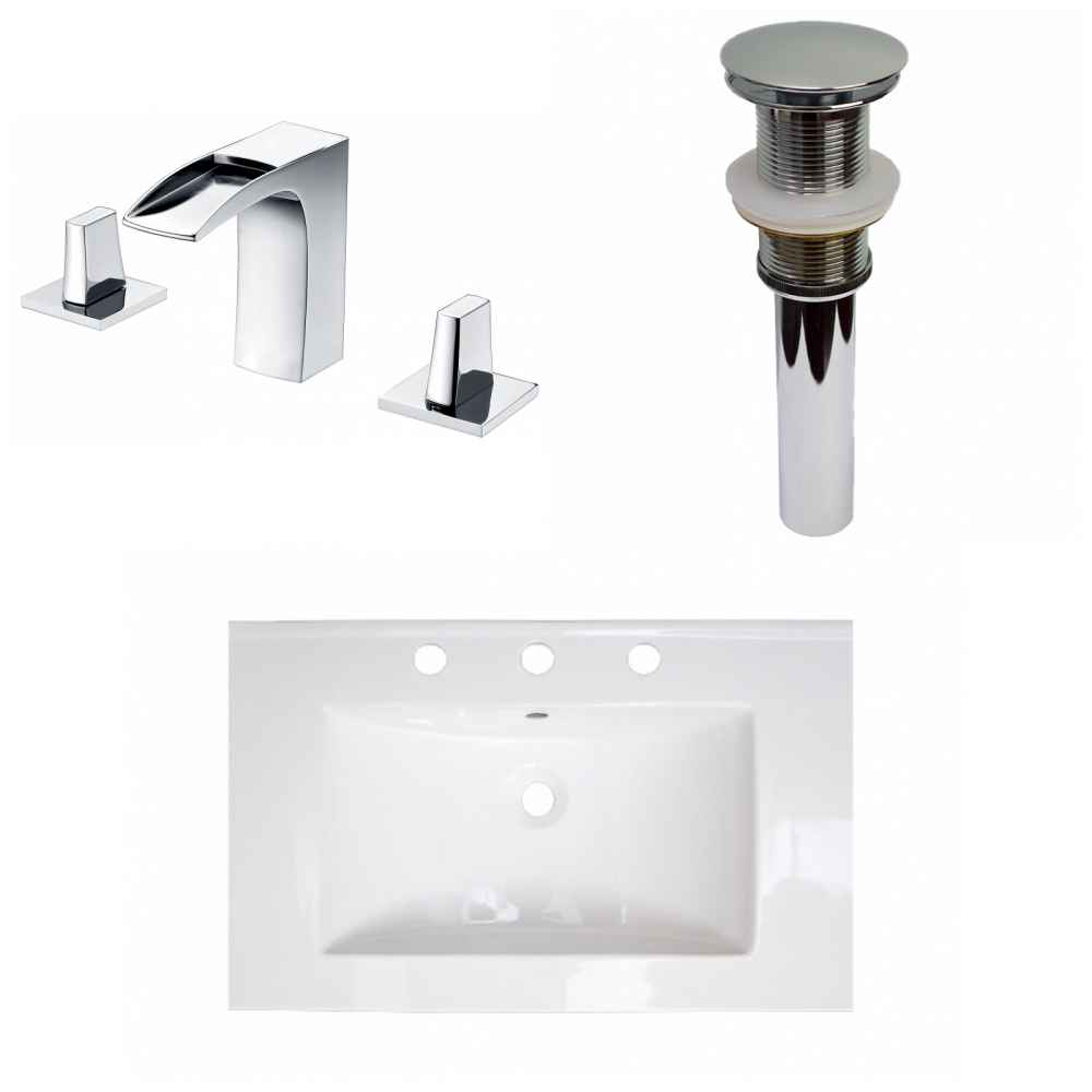 24-in. W 3H8-in. Ceramic Top Set In White Color - Drain Incl.