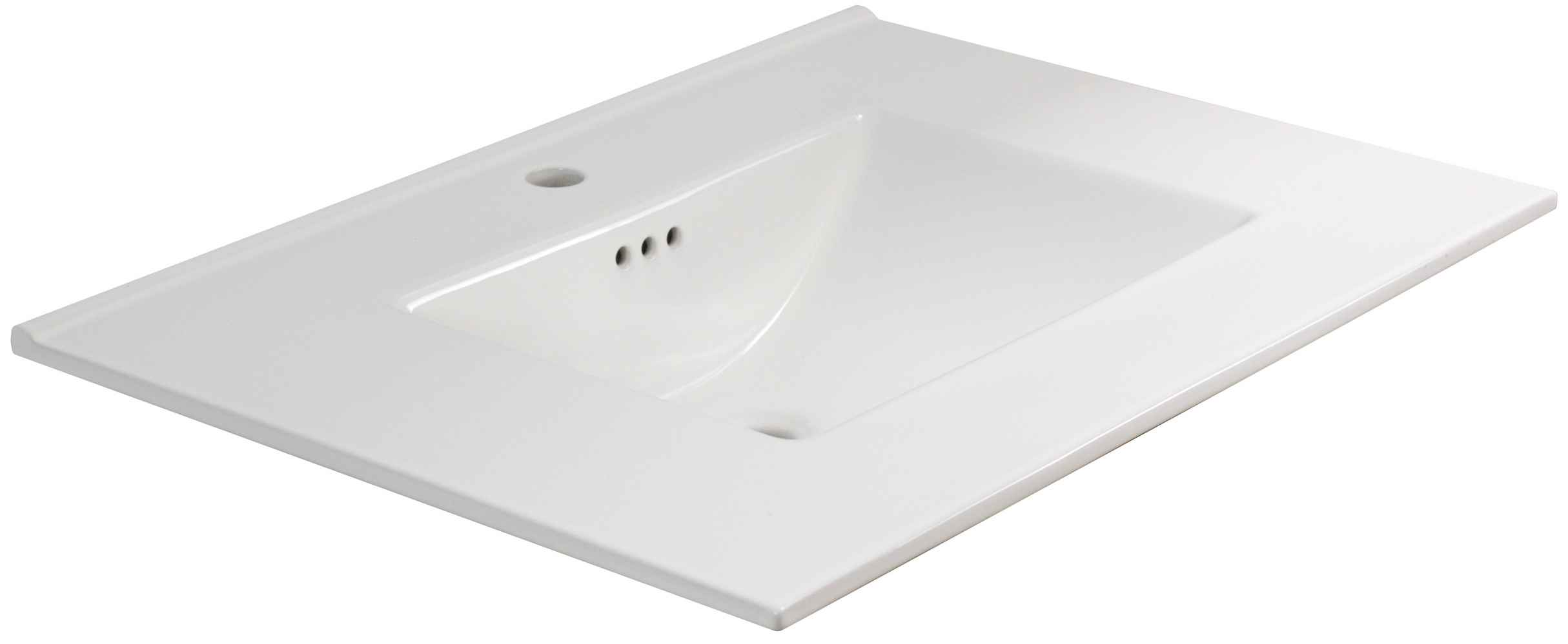 30.75-in. W 1 Hole Ceramic Top Set In White Color - Overflow Drain Incl.