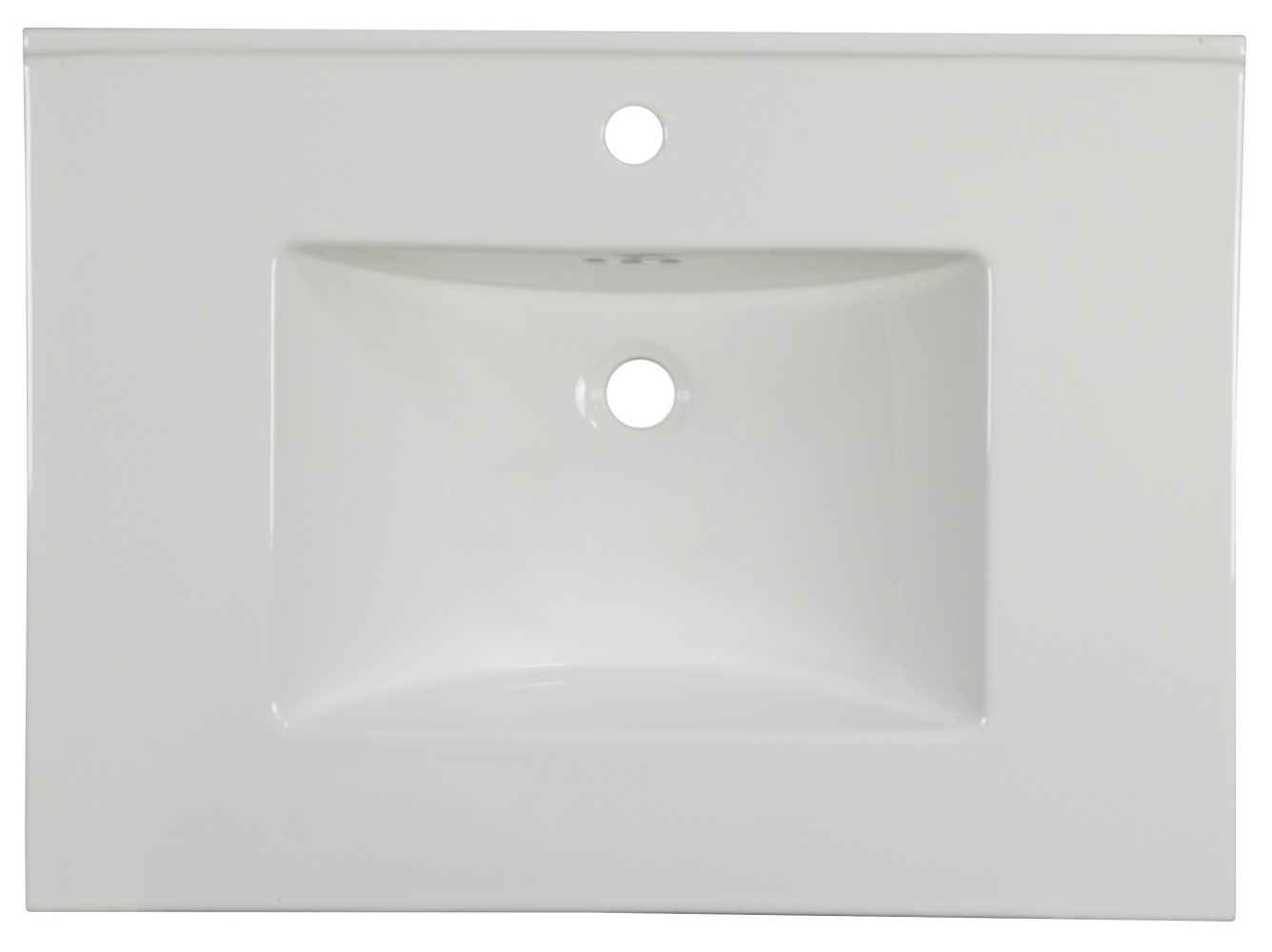 30.75-in. W 1 Hole Ceramic Top Set In White Color - Drain Incl.