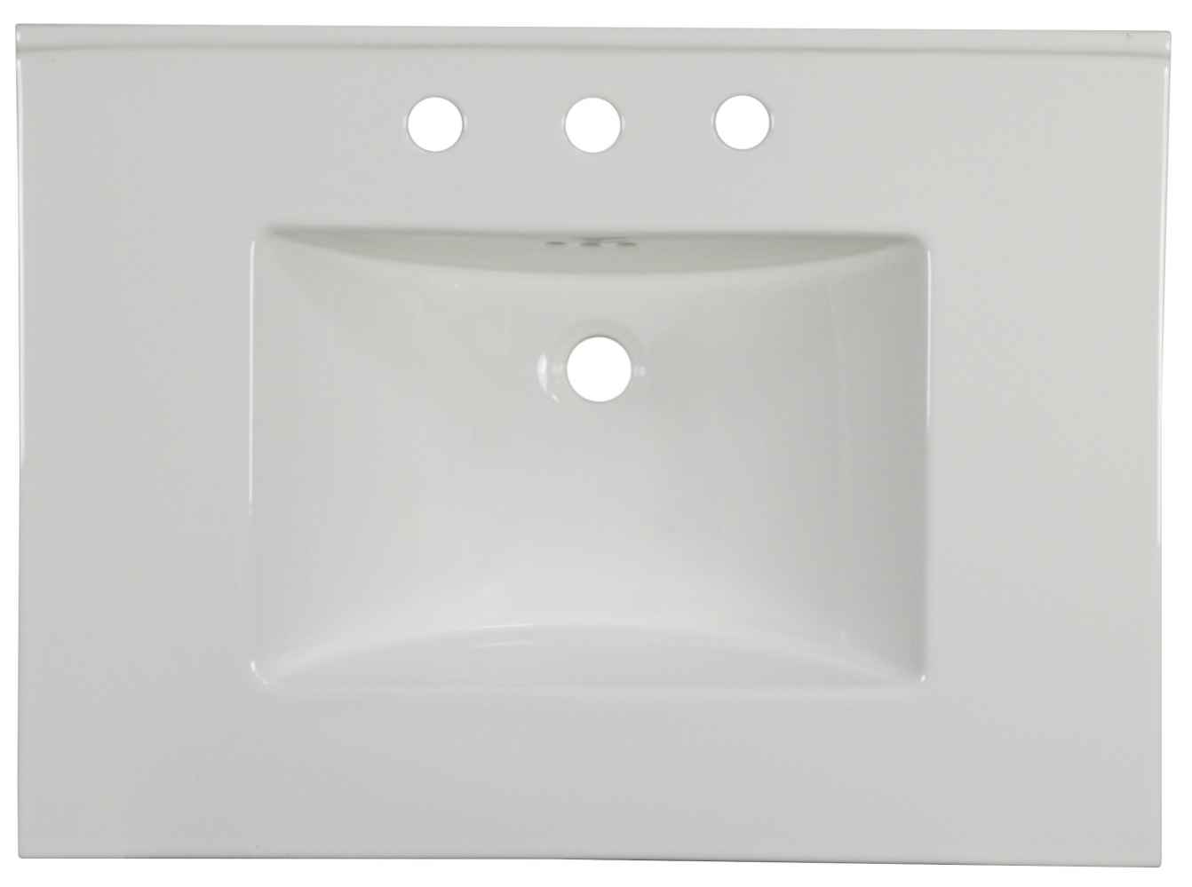 30.75-in. W 3H8-in. Ceramic Top Set In White Color - Drain Incl.