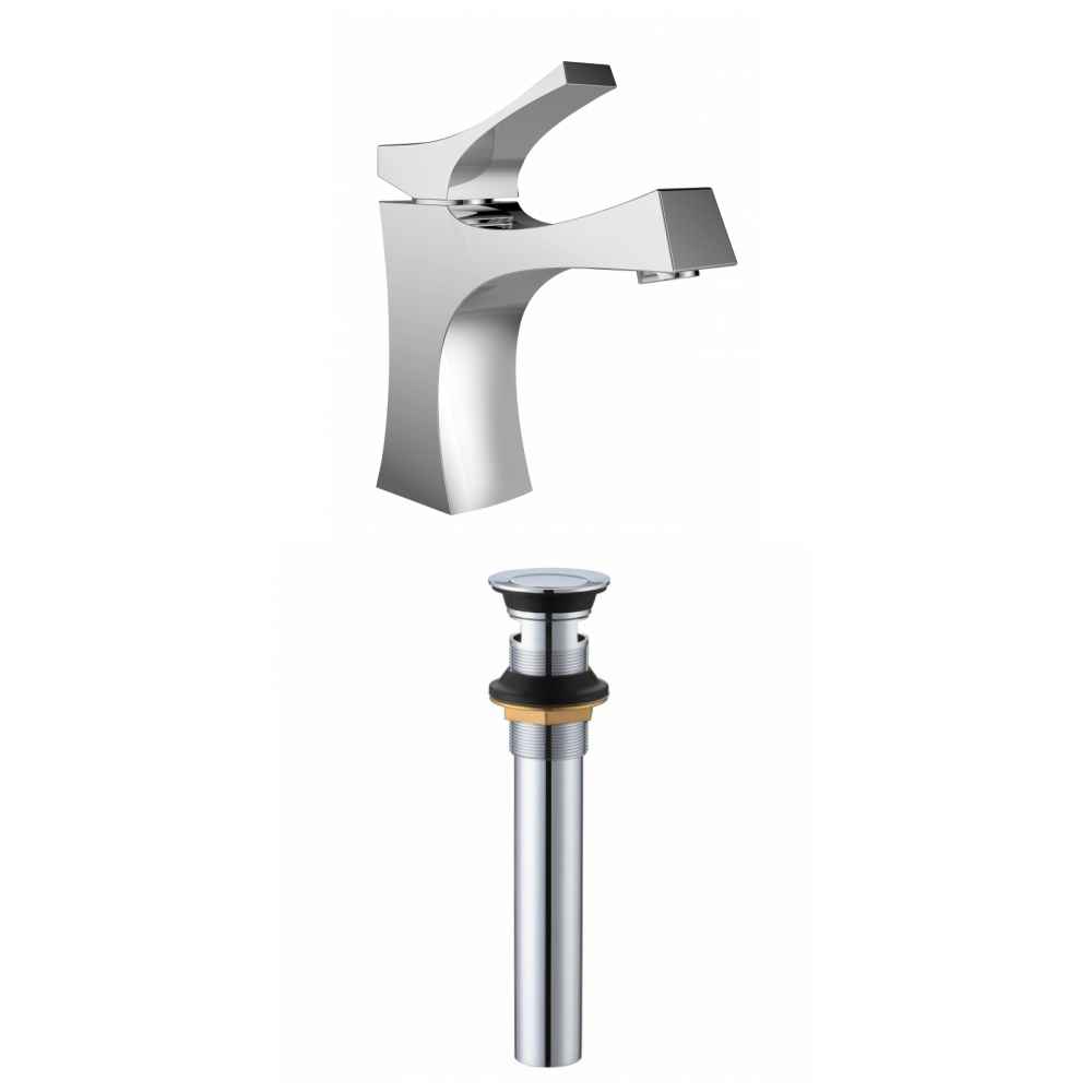 1 Hole CUPC Approved Lead Free Brass Faucet Set In Chrome Color - Overflow Drain Incl.