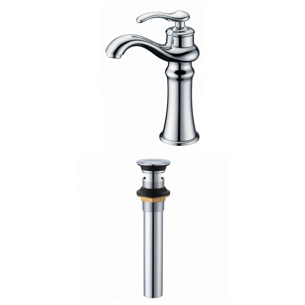 Deck Mount CUPC Approved Lead Free Brass Faucet Set In Chrome Color - Overflow Drain Incl.