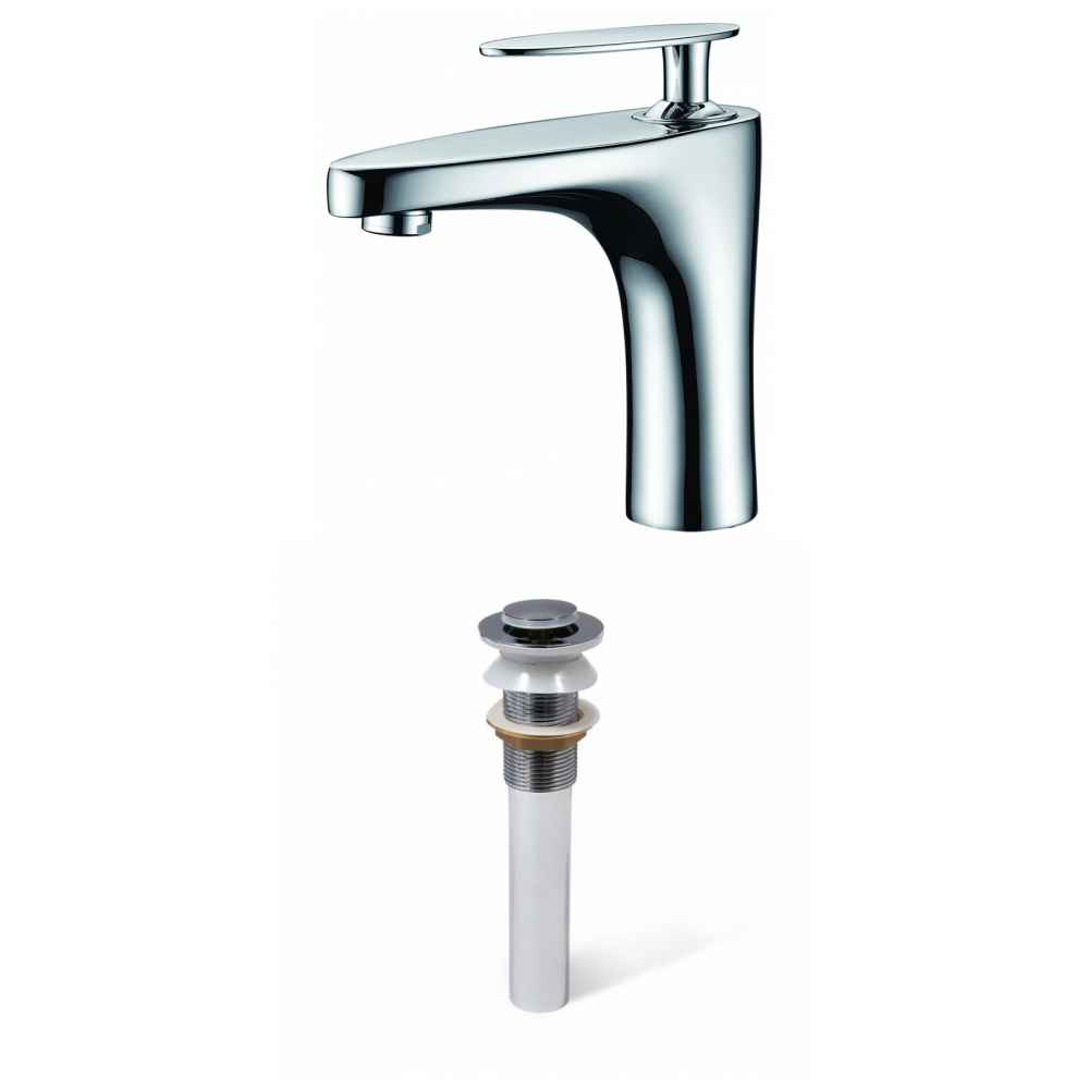 1 Hole CUPC Approved Lead Free Brass Faucet Set In Chrome Color - Drain Incl.