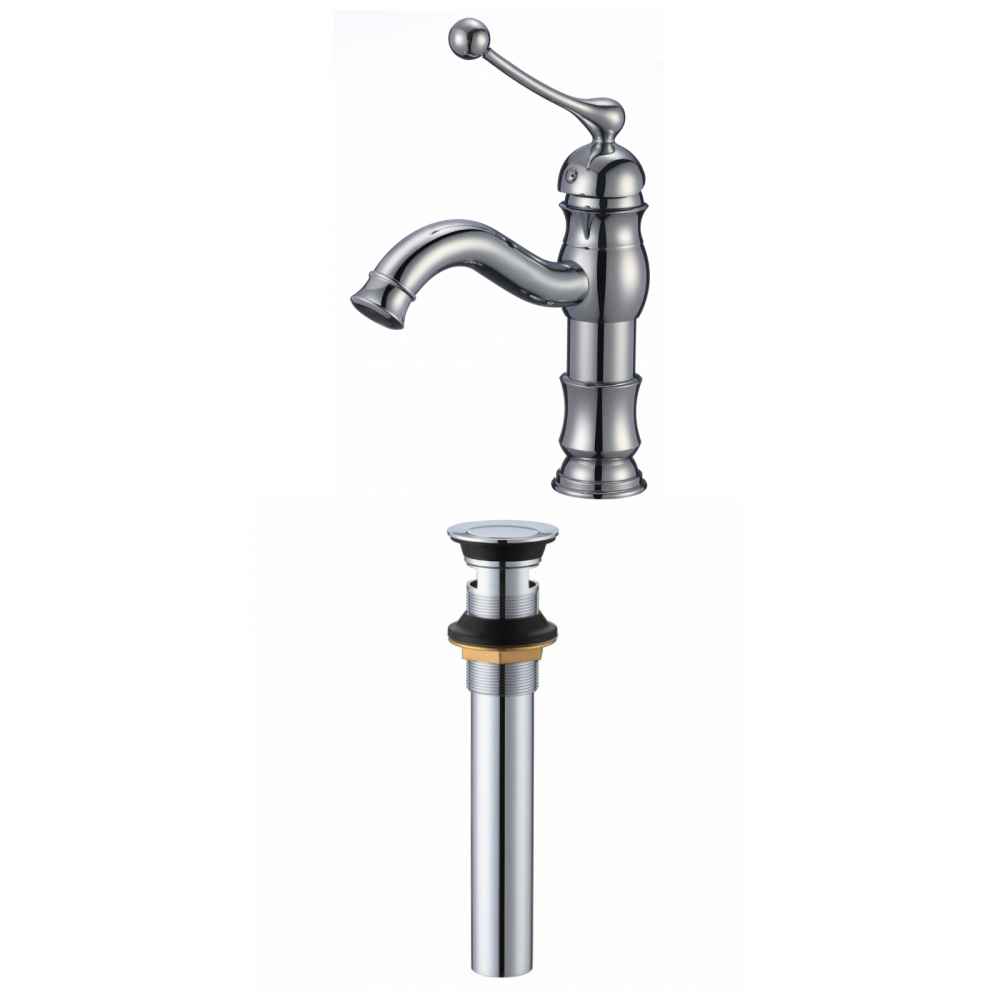 1 Hole CUPC Approved Lead Free Brass Faucet Set In Chrome Color - Overflow Drain Incl.