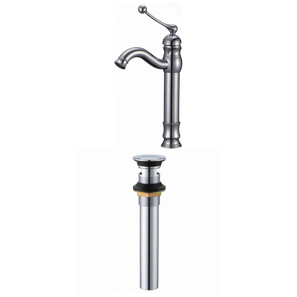 Deck Mount CUPC Approved Lead Free Brass Faucet Set In Chrome Color - Overflow Drain Incl.